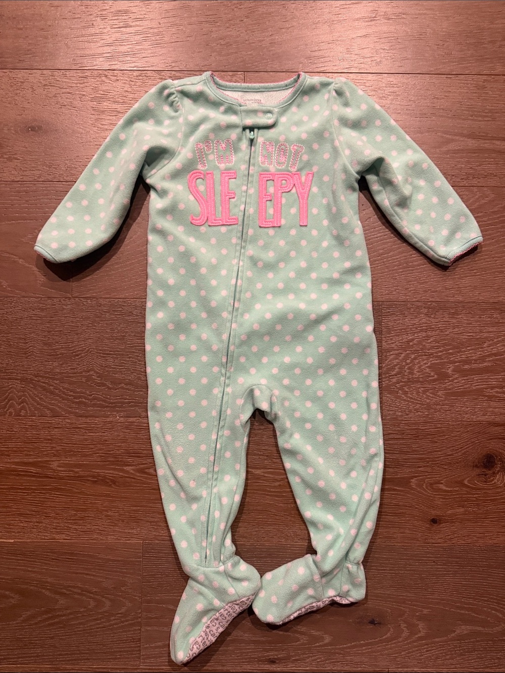 Simple Joys Im not sleepy fleece onesie. Size:18 months. Gently Used.